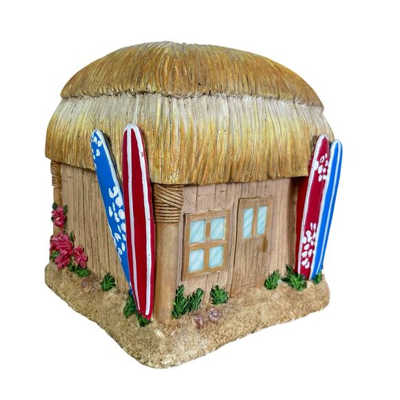 Tiki‎ Hut Tissue Box Cover Multicolor Tropical Floral Decor - Picture 1 of 10